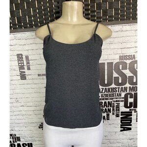 Jockey L Charcoal Heather Scoop Neck Non Adjustable Straps Layering Camisole Top